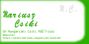 mariusz csiki business card